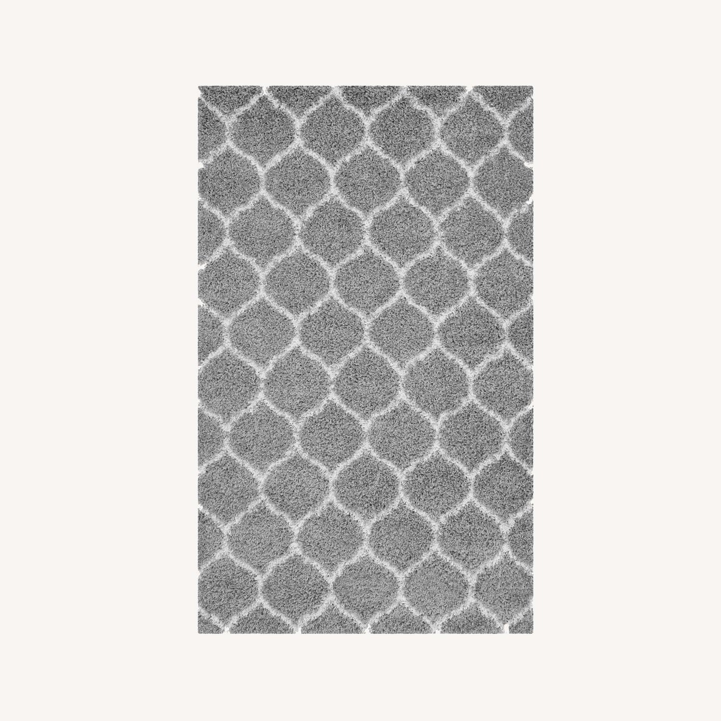Other 5x8 Area Rug In Gray & Ivory Moroccan Trellis