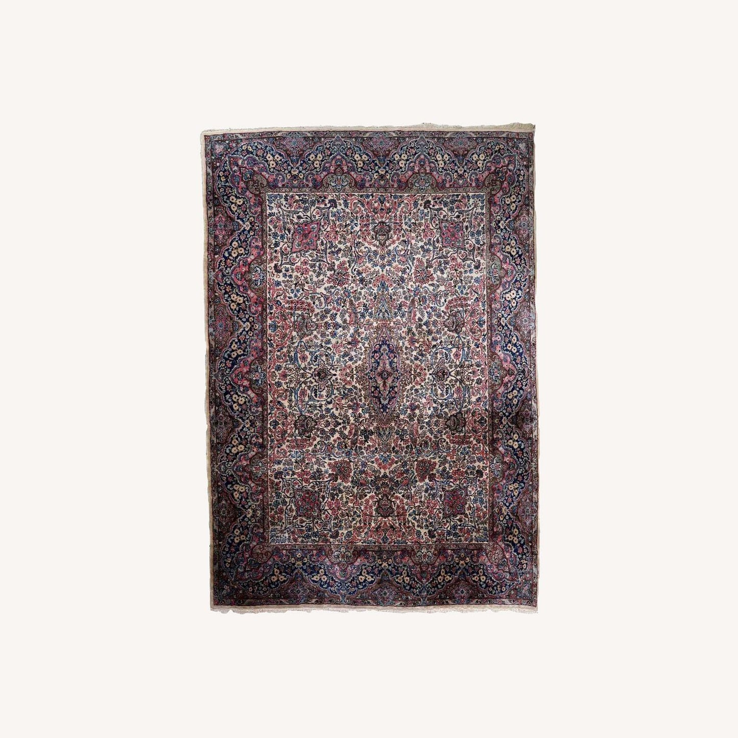 Handmade Antique Persian Kerman Rug
