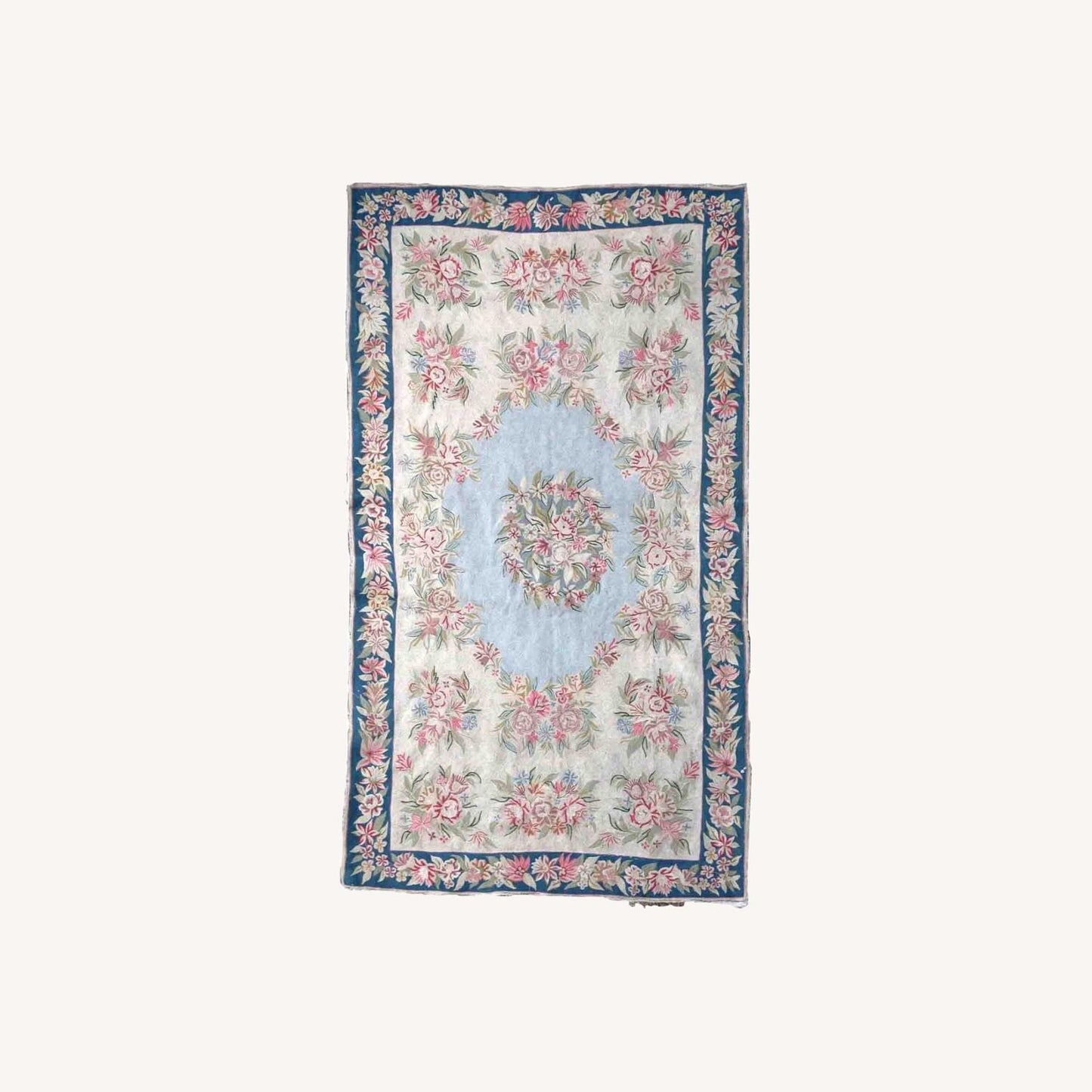Handmade Vintage Indian Embroidery Rug