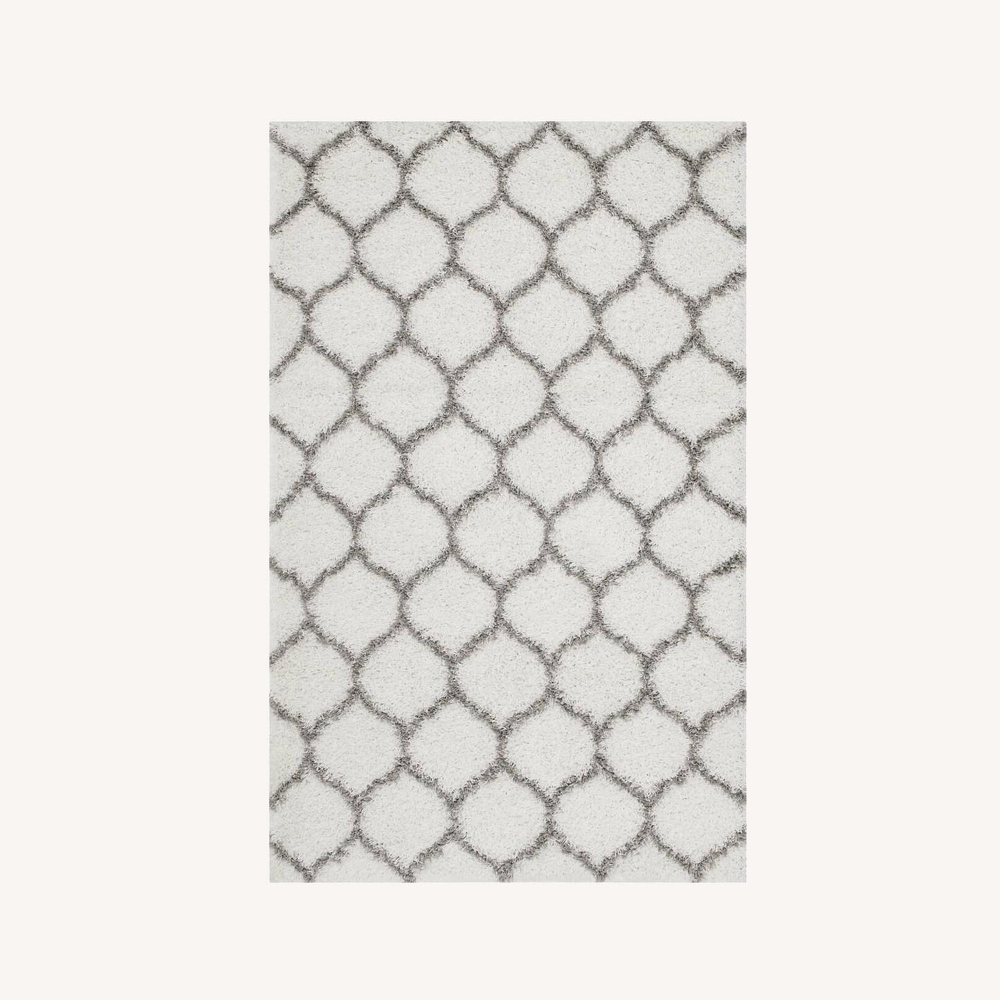 Other 5x8 Area Rug In Ivory & Gray Moroccan Trellis