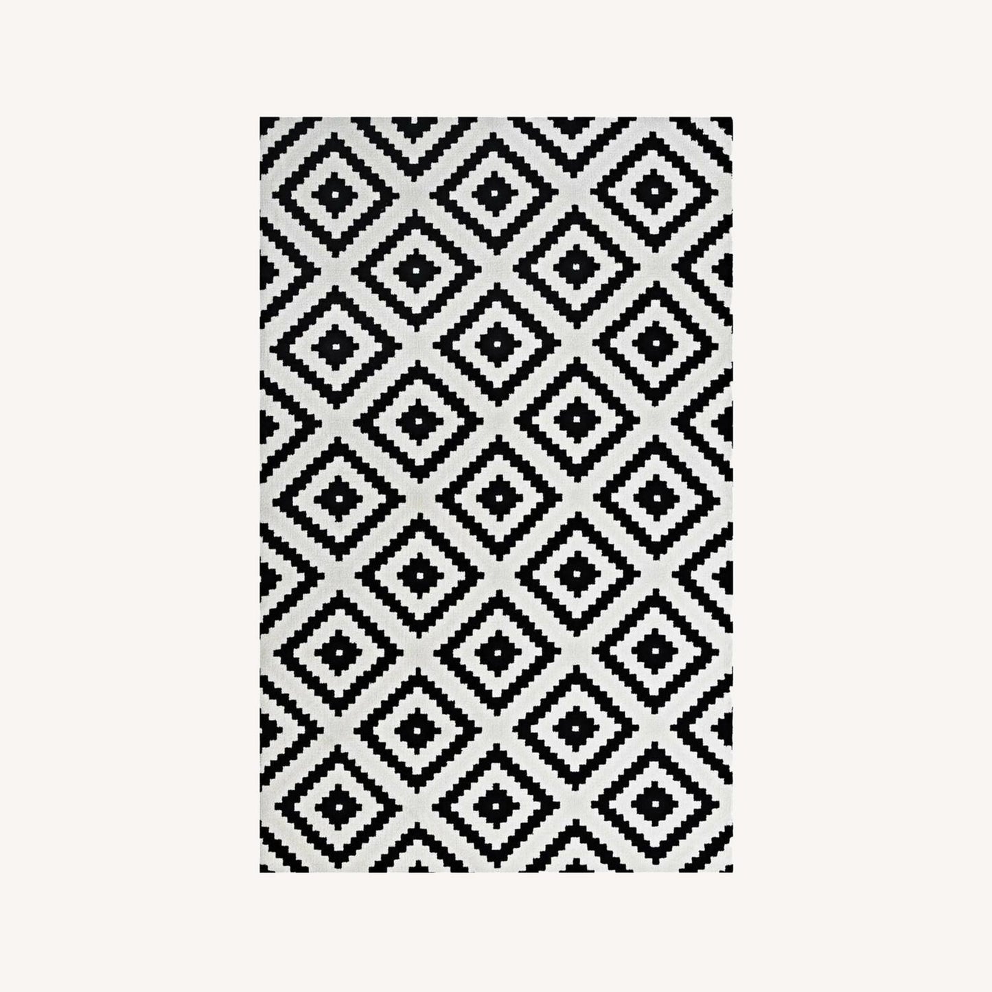 Other 8x10 Area Rug In Black & White Diamond Design