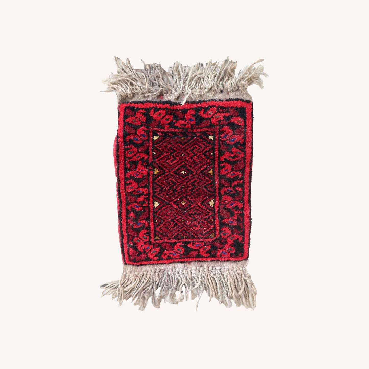 Handmade Vintage Afghan Ersari Mat