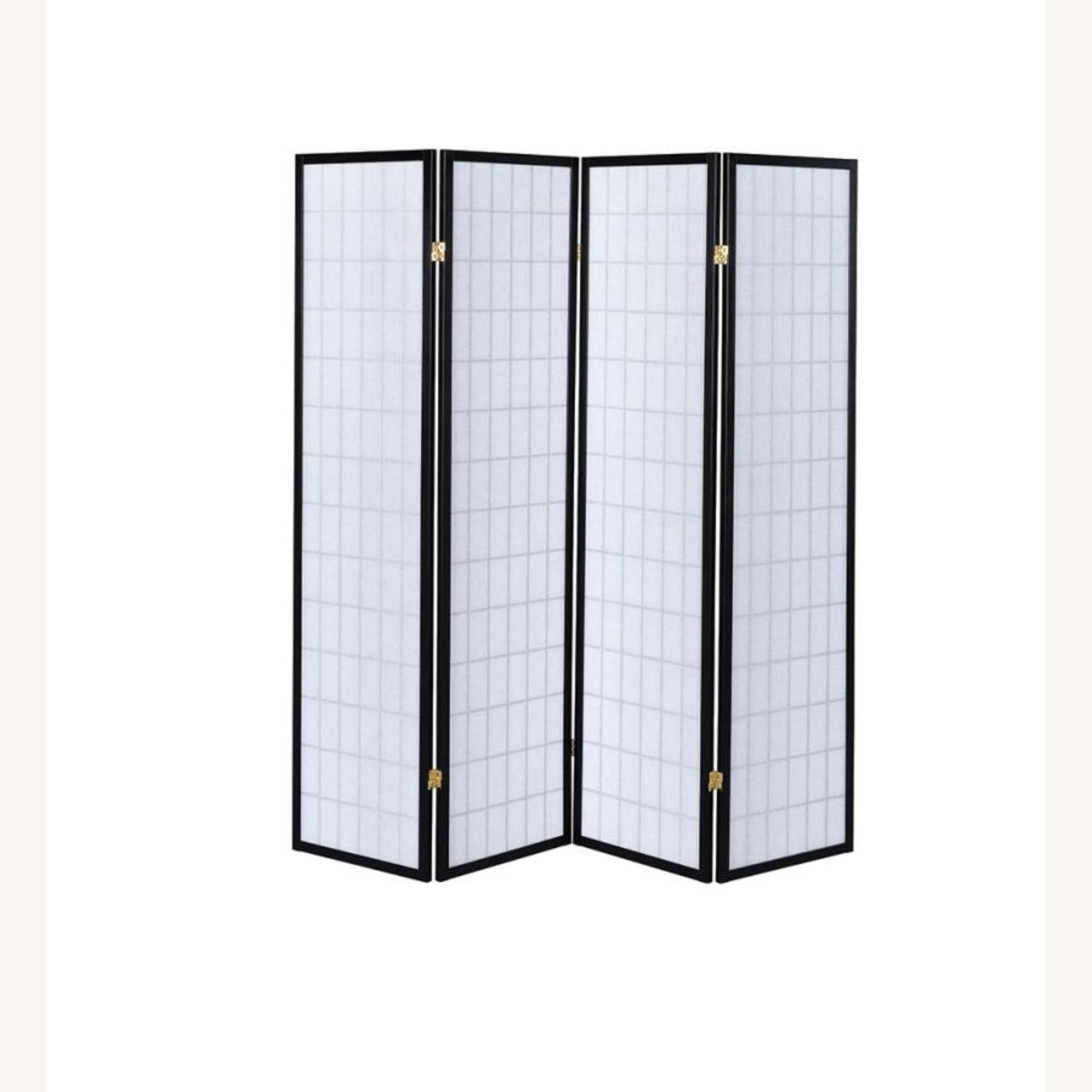 Other 4-Panel Screen In White W/ Linear Grid Design