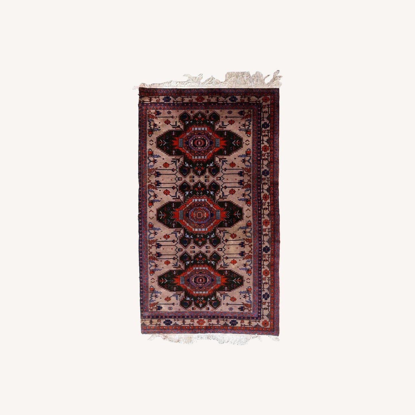 Handmade Vintage Caucasian Kazak Rug