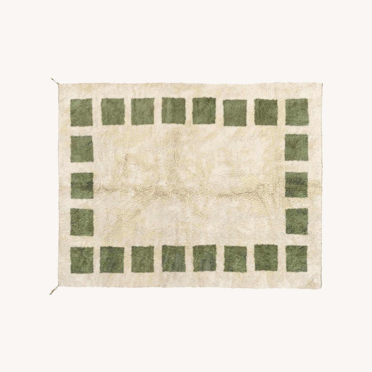 Authentic Handmade Beni Rug 9x12 - Cream And Sage