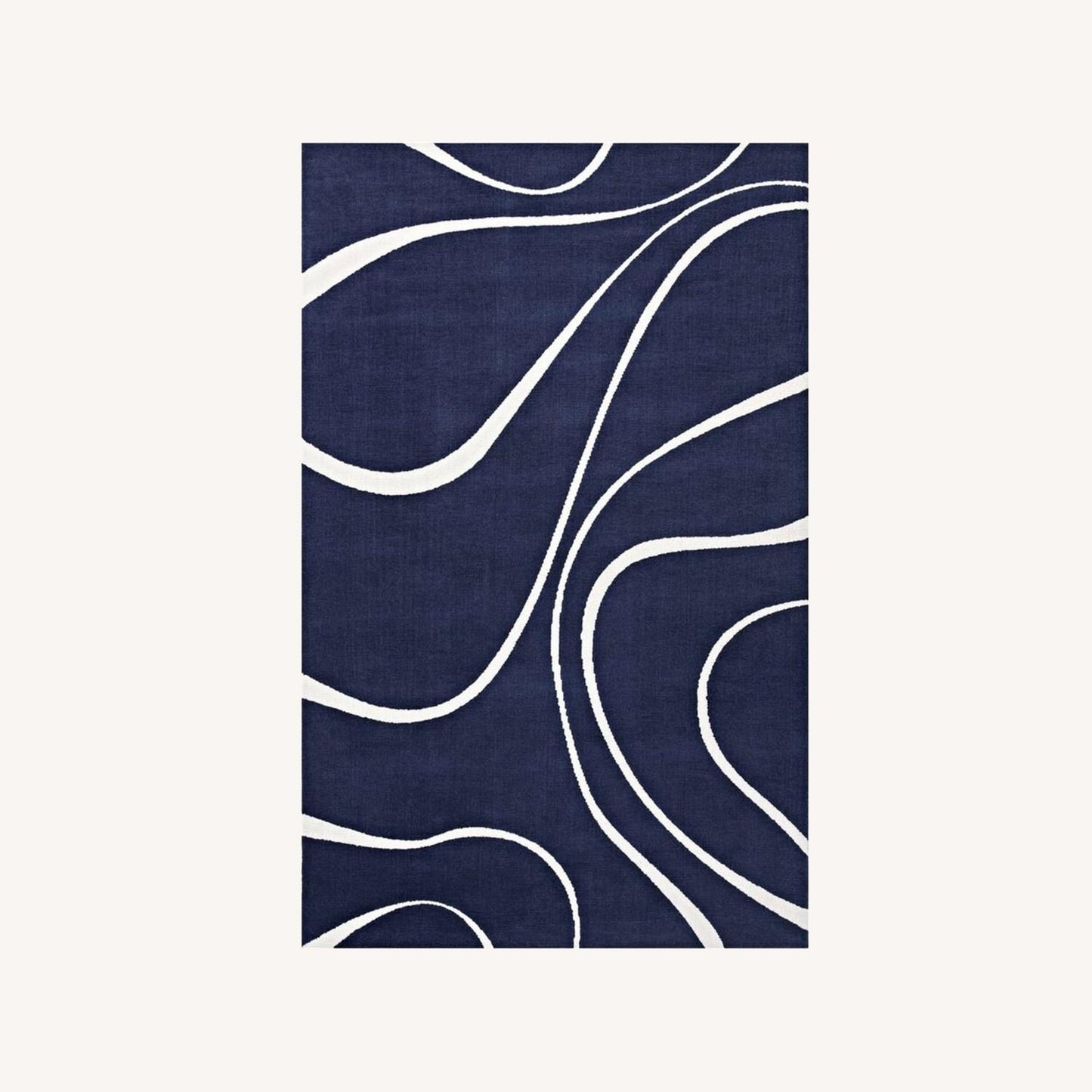 Other 8x10 Area Rug In Navy&Ivory Abstract Swirl Design