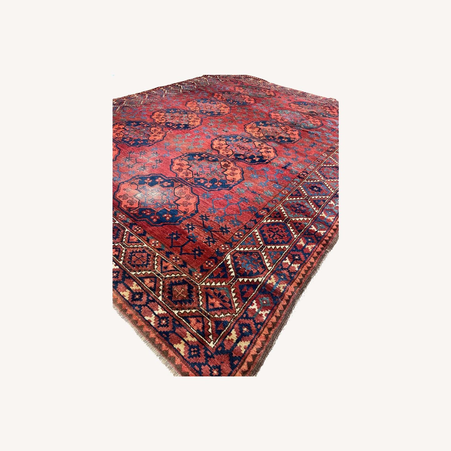 Vintage Handwoven Wool Bokhara Rug