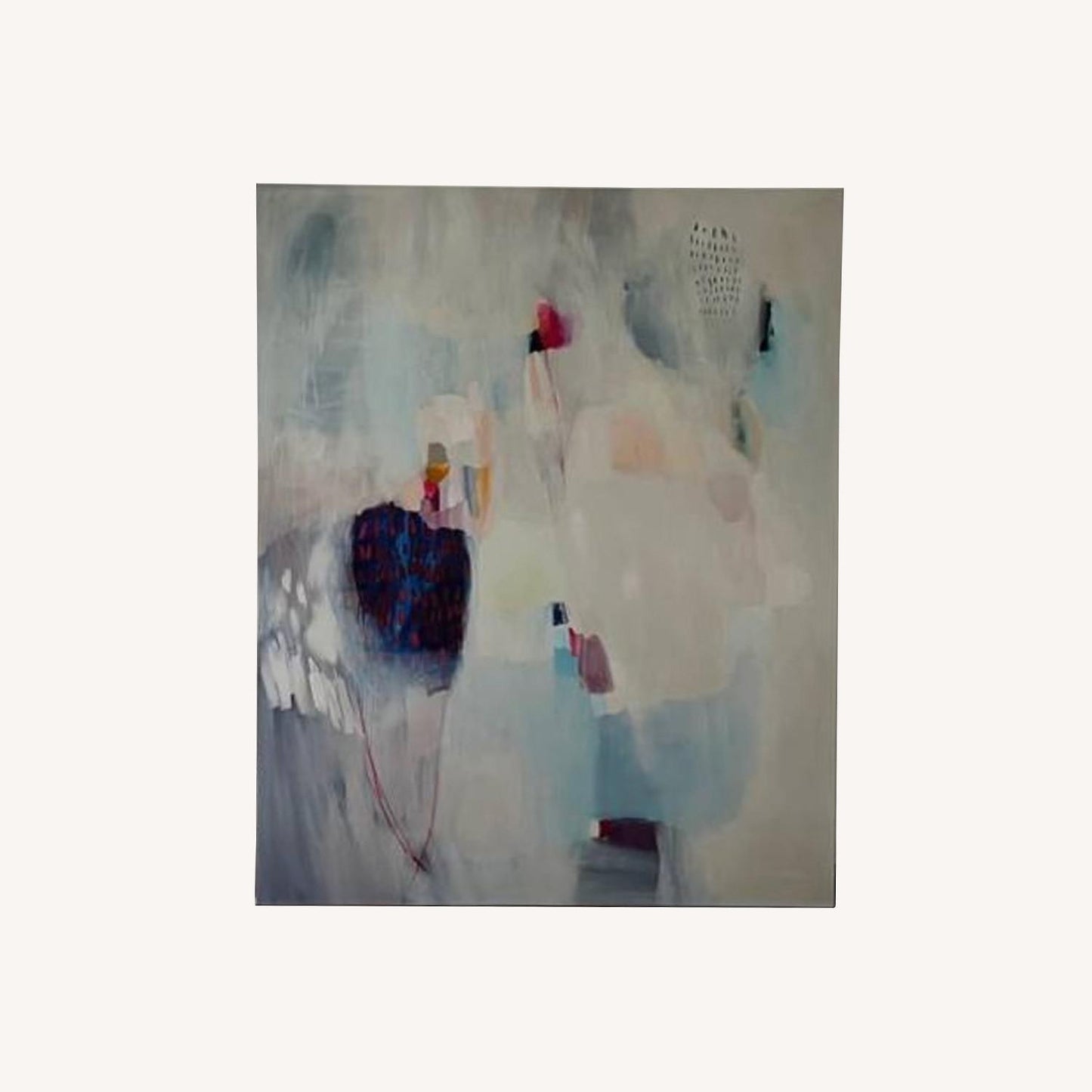 Blue And Pink Abstract Canvas Painting