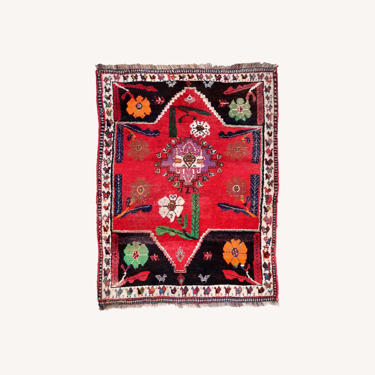 Handmade Vintage Persian Gashkai Rug