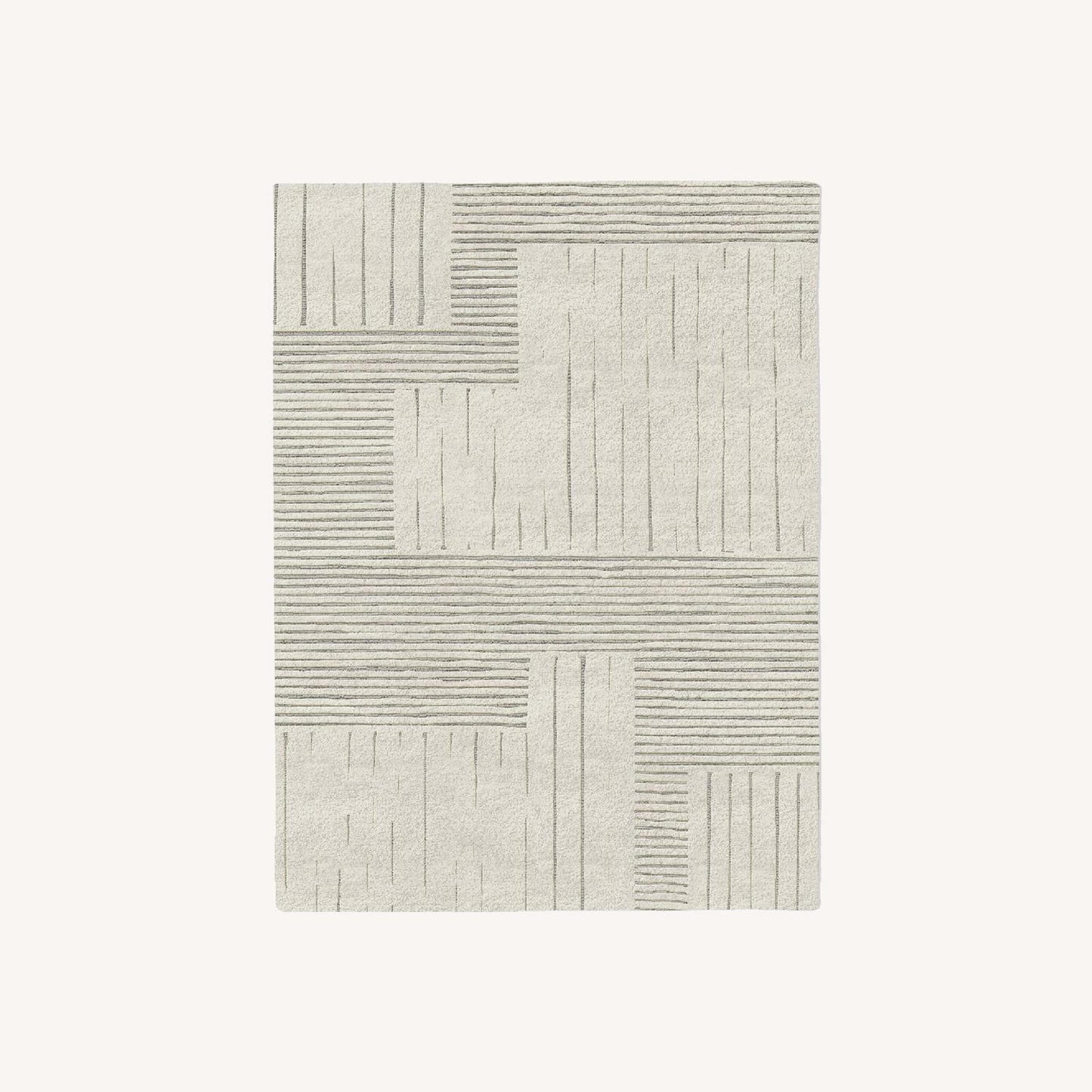  West Elm Painted Mixed Stripes Rug Alabaster