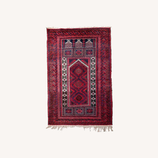  Handmade Vintage Afghan Baluch Prayer Rug