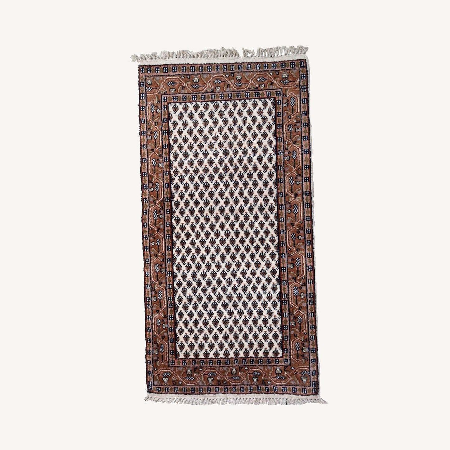  Handmade Vintage Indian Seraband Rug