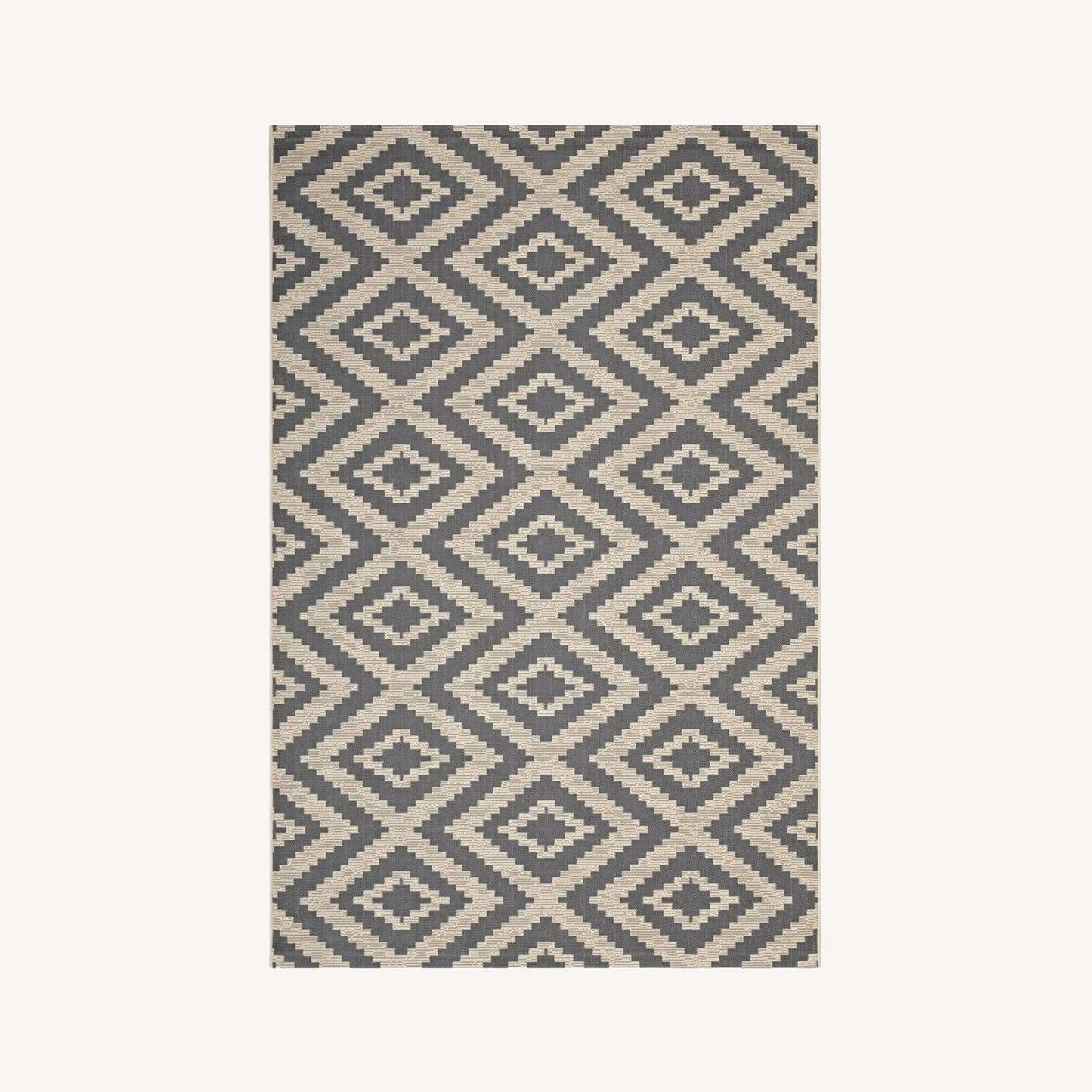Other 8x10 Area Rug In Gray & Beige Geometric Diamond