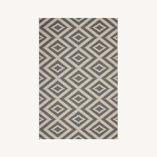 Other 8x10 Area Rug In Gray & Beige Geometric Diamond