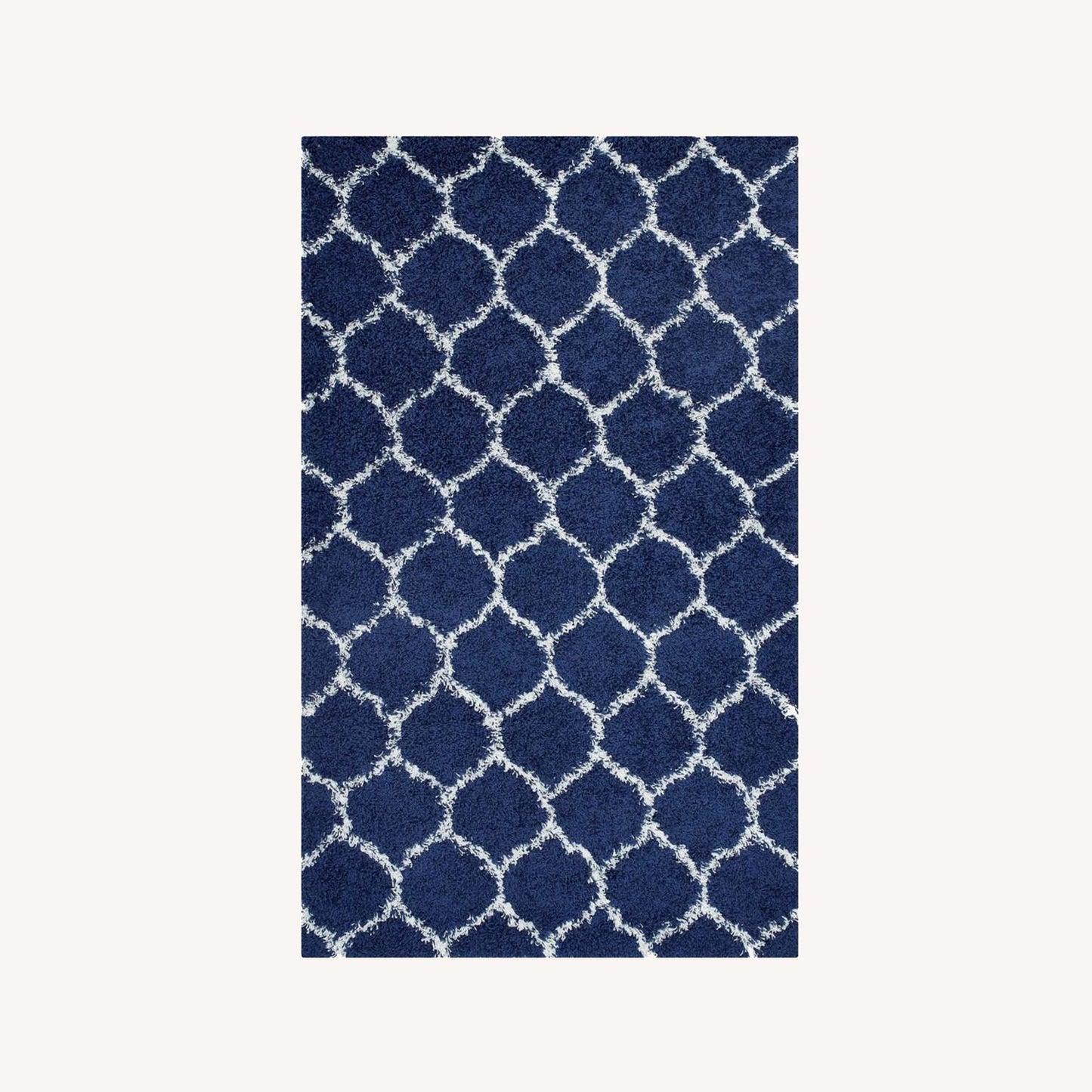 Other 5x8 Area Rug In Navy & Ivory Moroccan Trellis