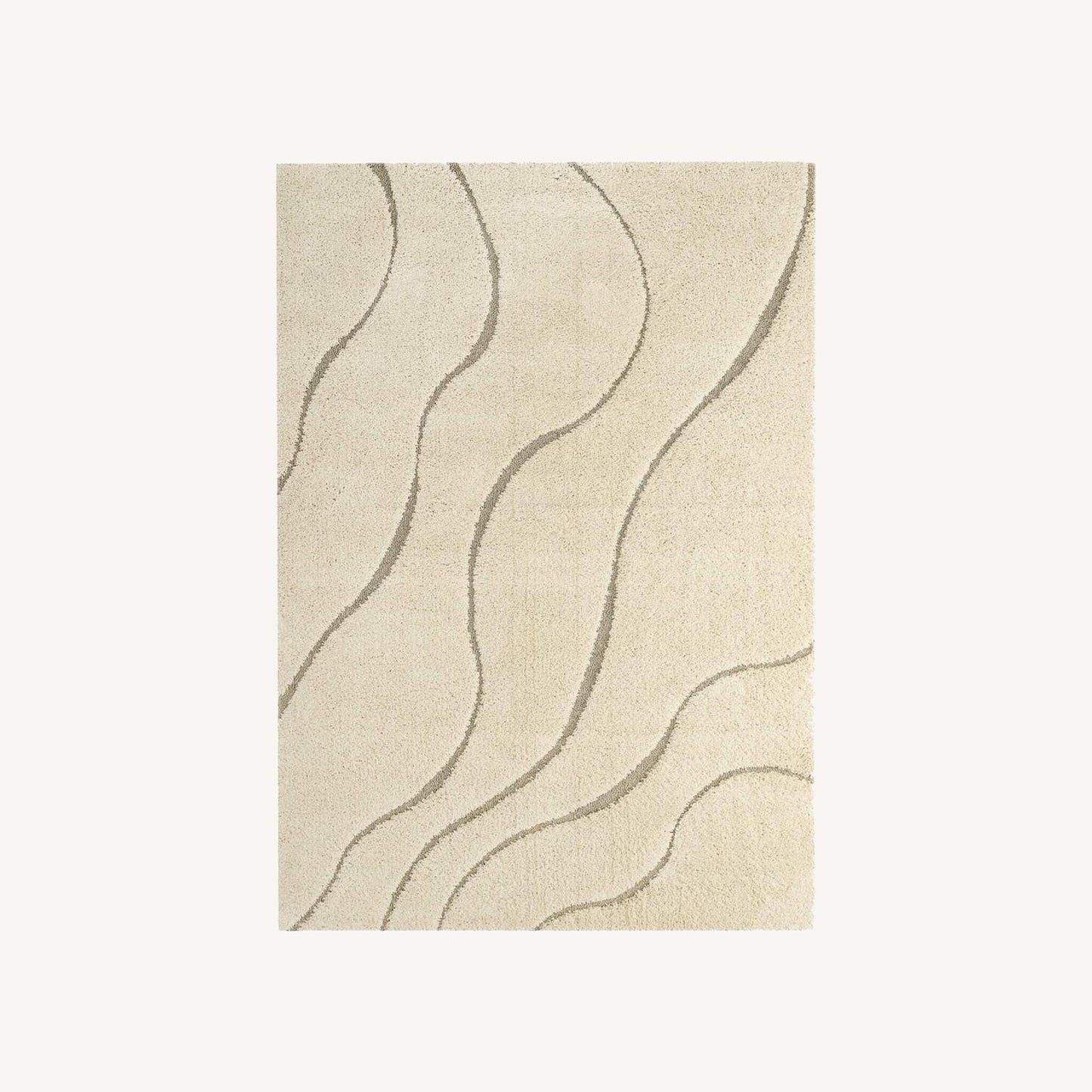 Other 5x8 Area Rug In Cream & Beige Abstract Swirl