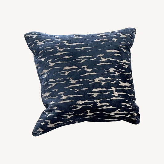  West Elm Velvet Blue Silver Pillow+Insert 20x20