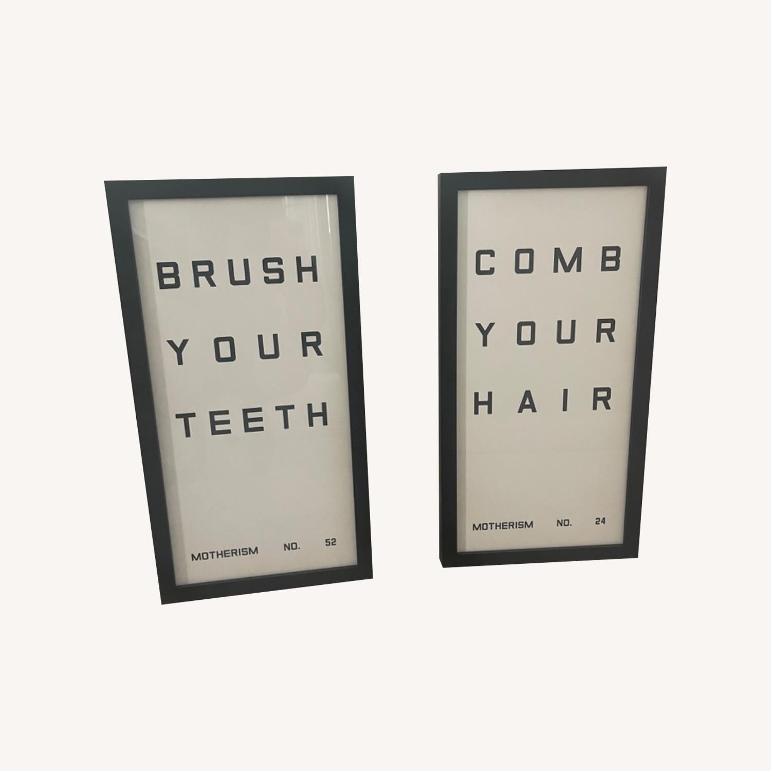  2 Pottery Barn Bathroom Reminders Framed Prints