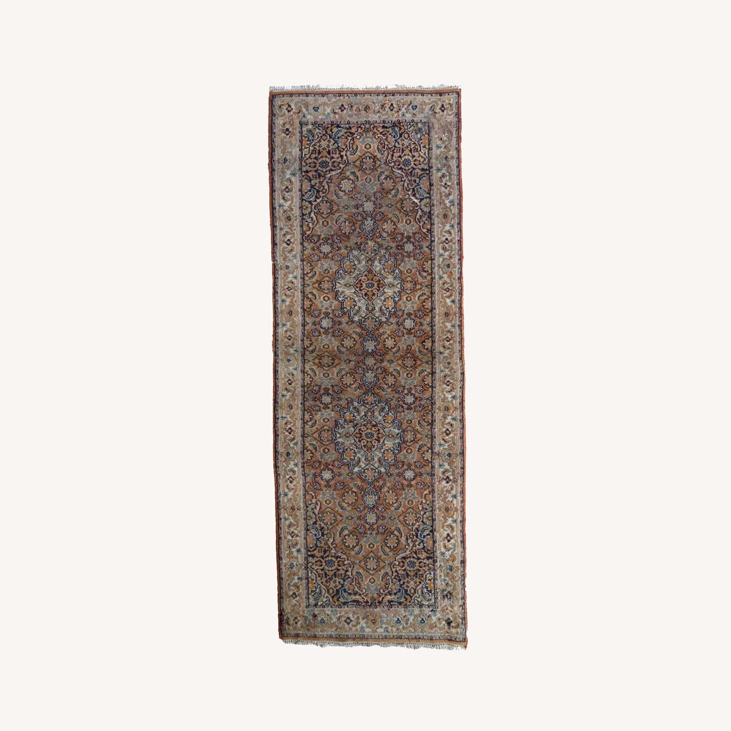  Handmade Vintage Indo-Tabriz Runner