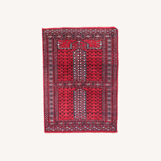  Handmade Vintage Pakistani Lahore Prayer Rug