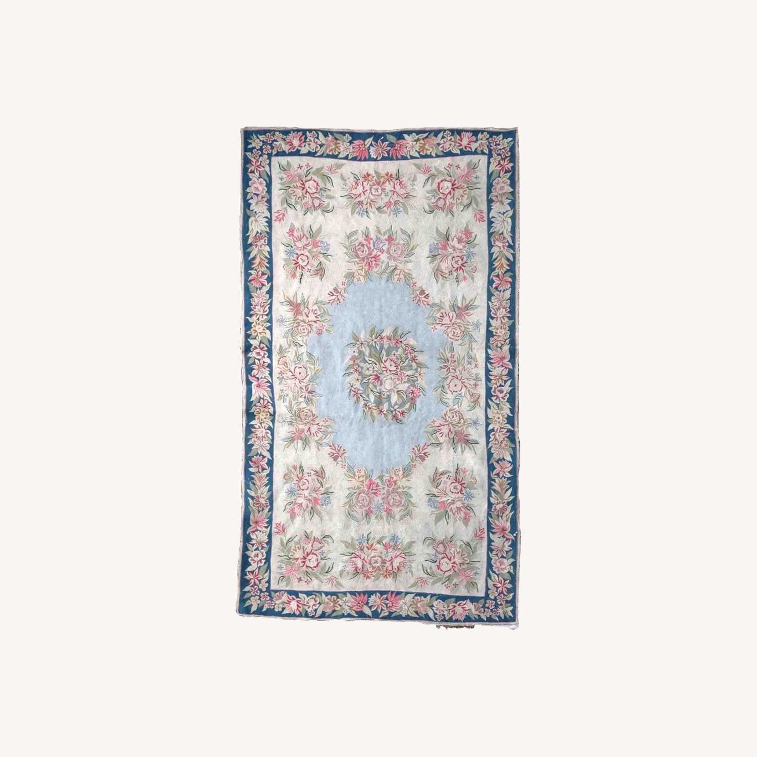  Handmade Vintage Indian Embroidery Rug