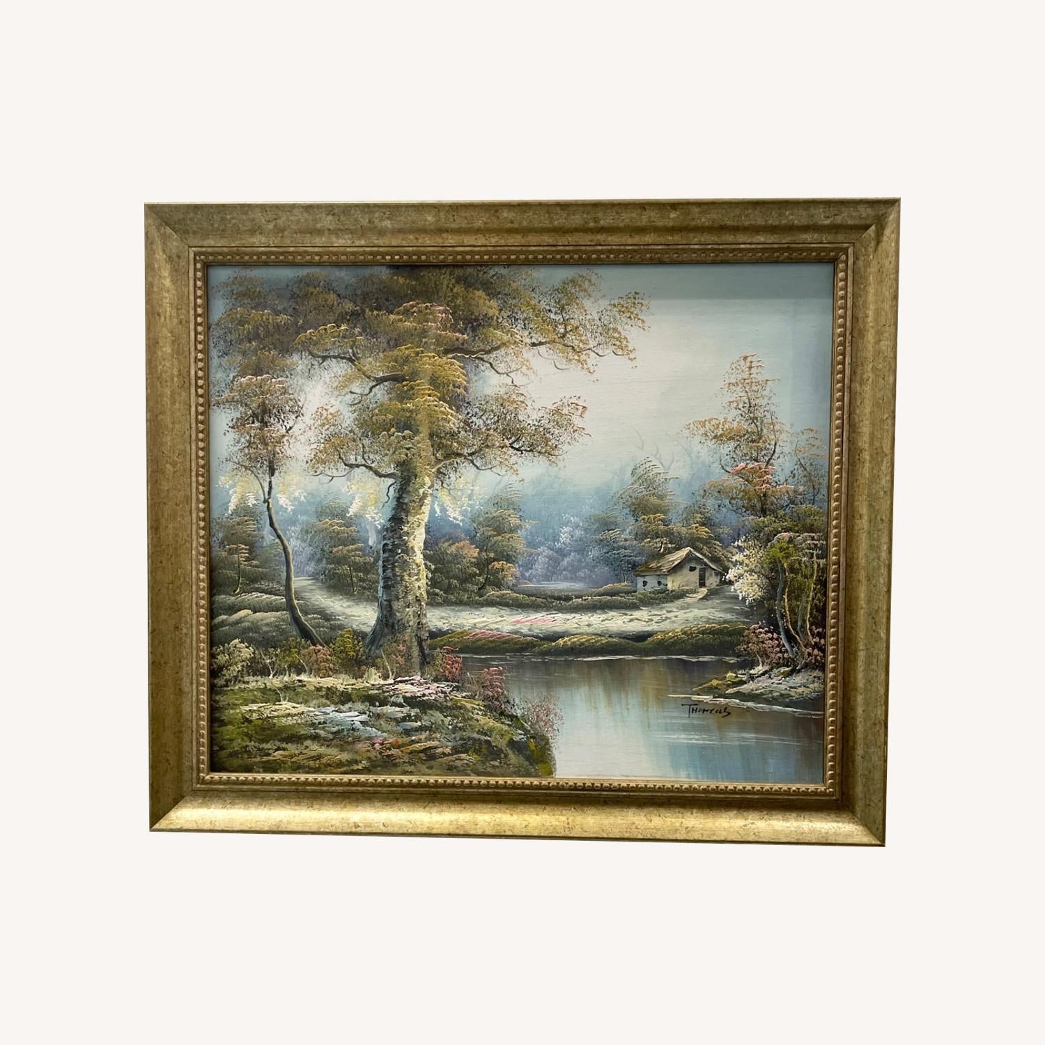  Vintage 1980s Signed Landscape Oil Painted