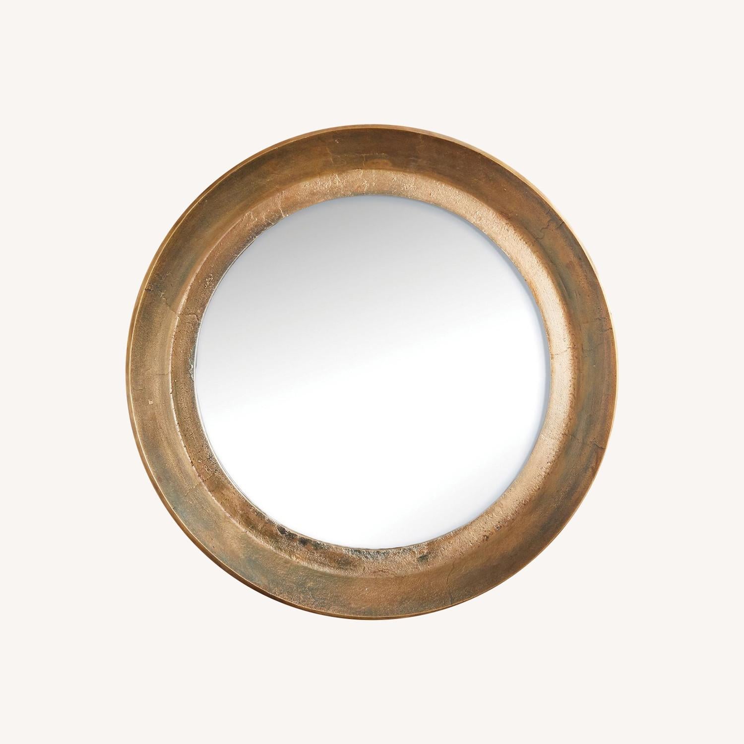 Pottery Barn Kora Antique Nickel Round Wall Mirror