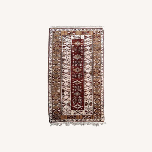  Handmade Vintage Turkish Melas Rug