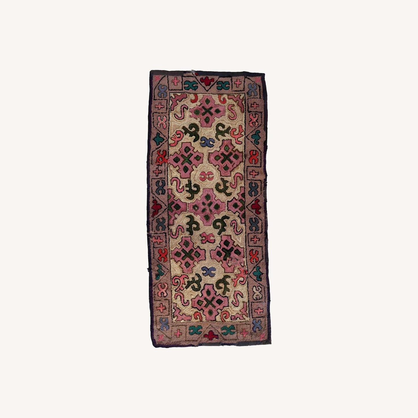  Handmade Antique American Hooked Rug