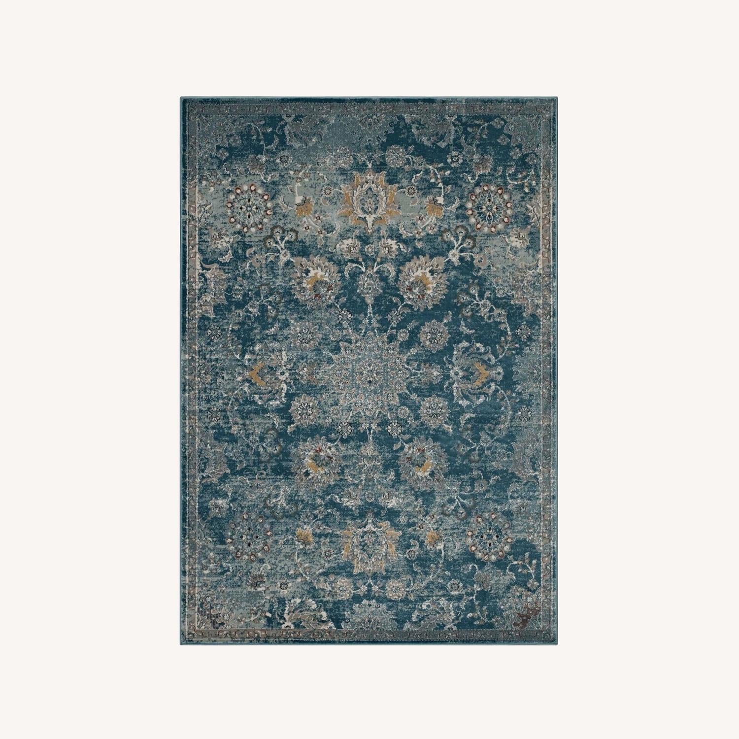 Other 5x8 Area Rug In Teal &Beige Floral Persian Pattern