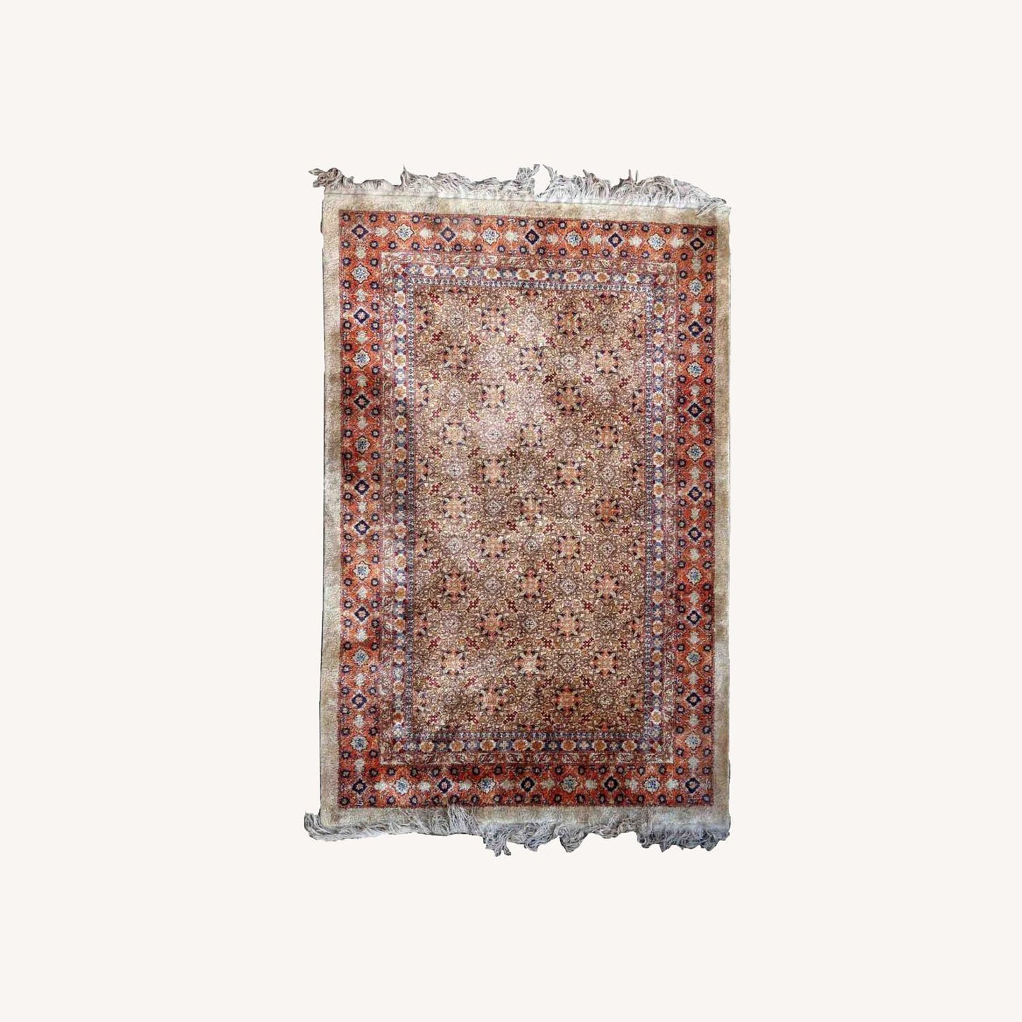  Handmade Vintage Art Deco Chinese Silk Rug