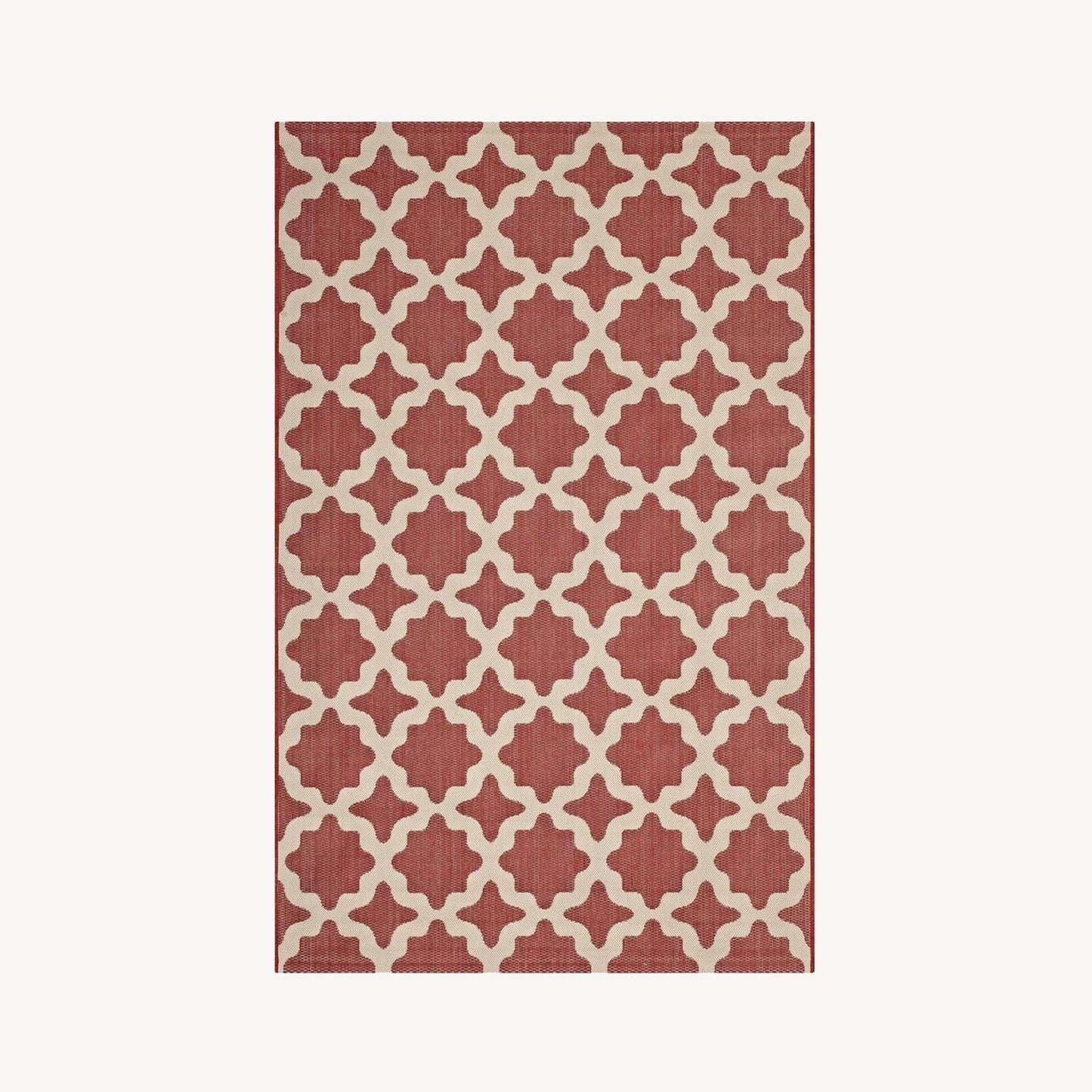 Other 8x10 Area Rug In Red & Beige Moroccan Trellis