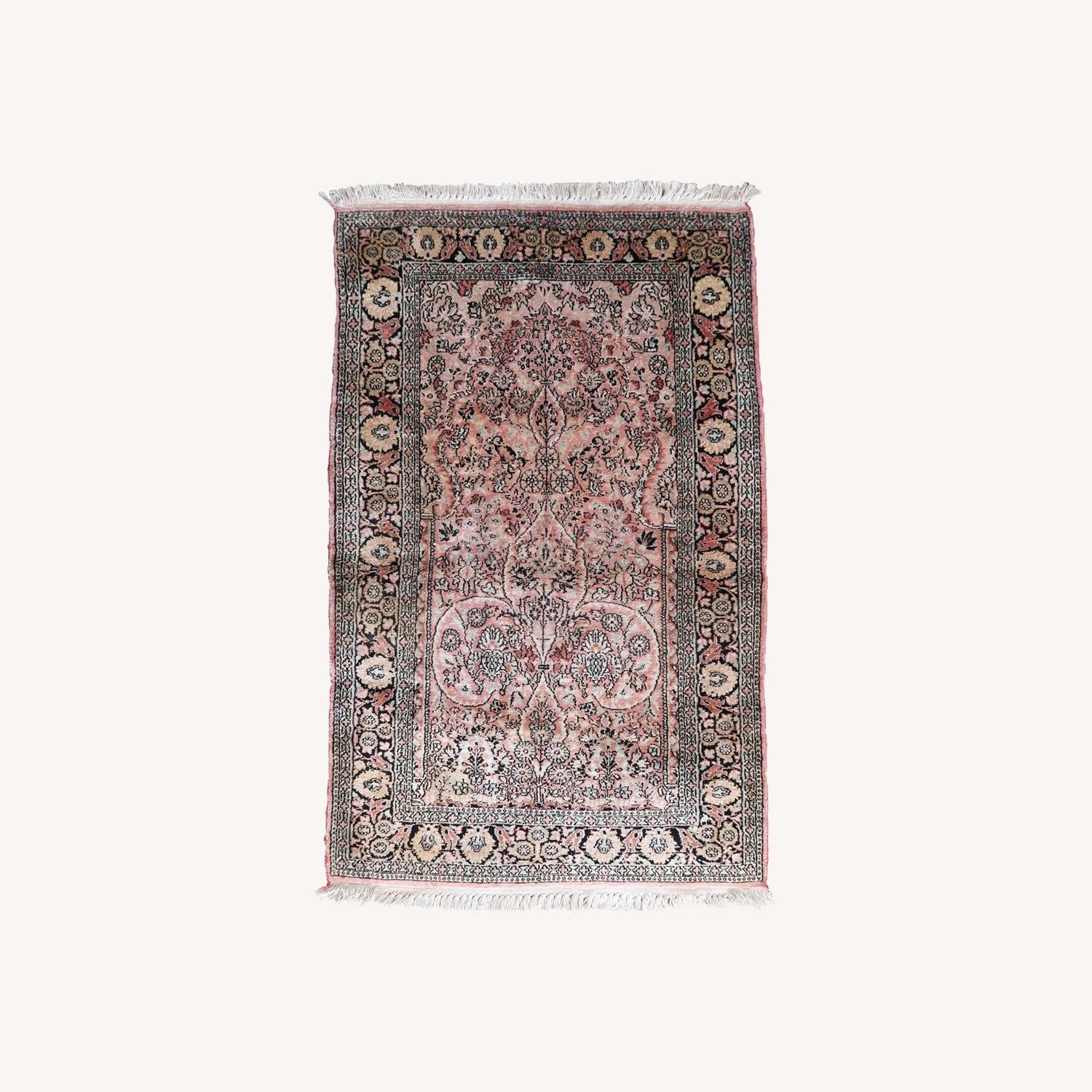  Handmade Vintage Persian Tabriz Silk Rug