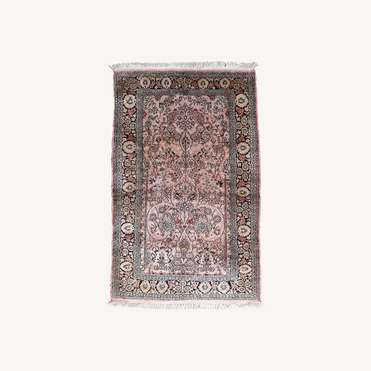  Handmade Vintage Persian Tabriz Silk Rug