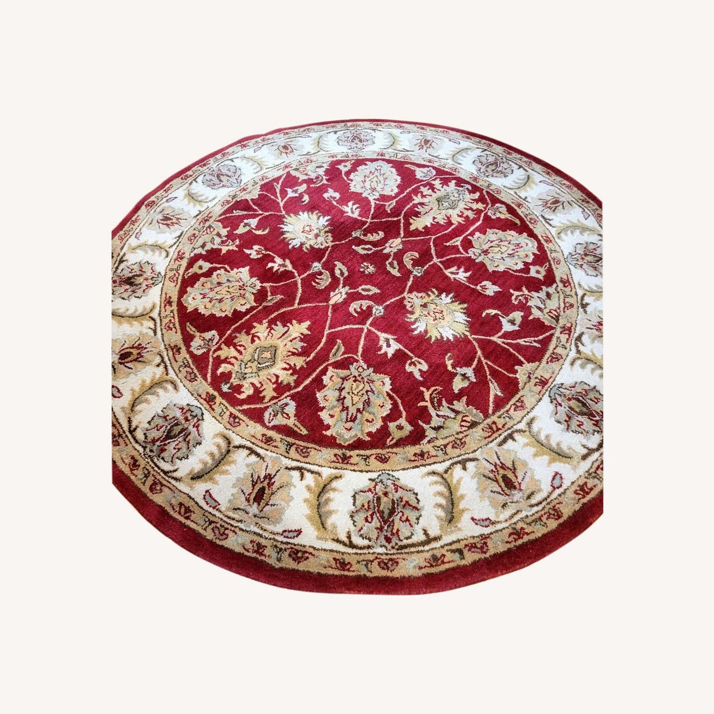  Round Wool Area Rug Eastern Red