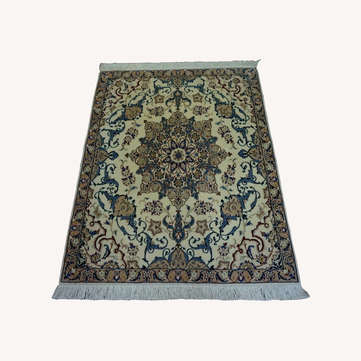  Handmade Vintage Persian Nain Rug