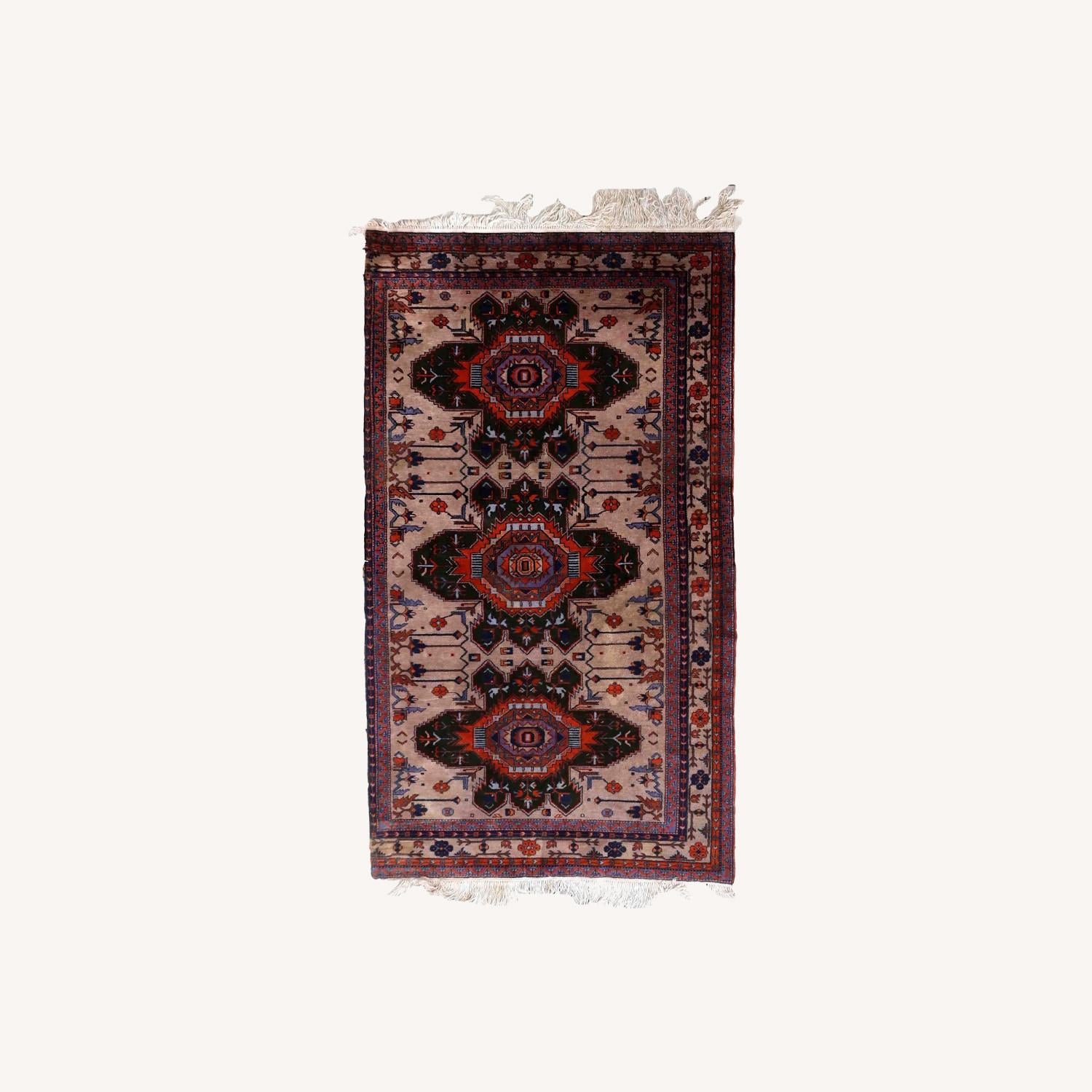  Handmade Vintage Caucasian Kazak Rug