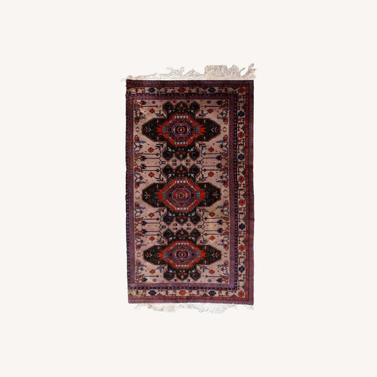  Handmade Vintage Caucasian Kazak Rug