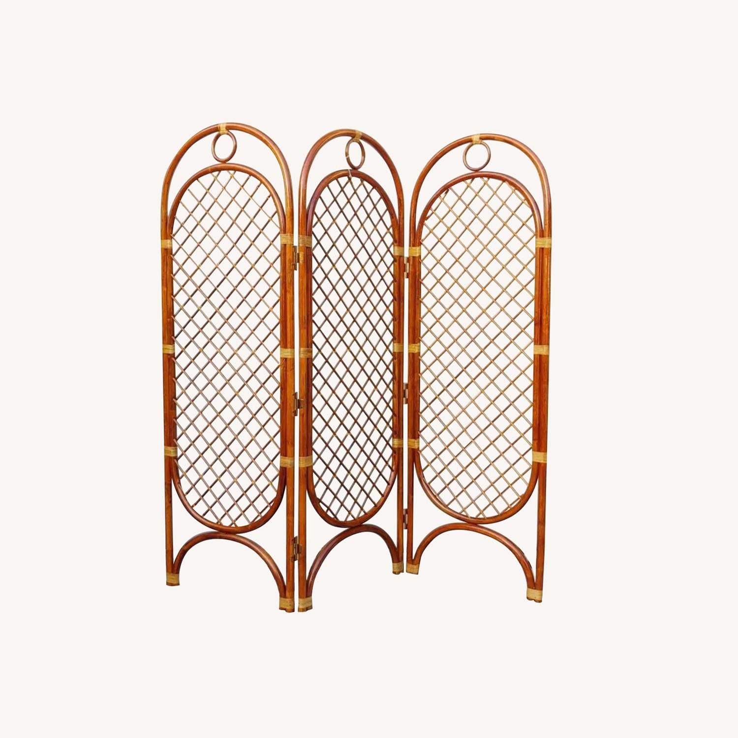  Vintage MCM Bamboo Arched Room Divider