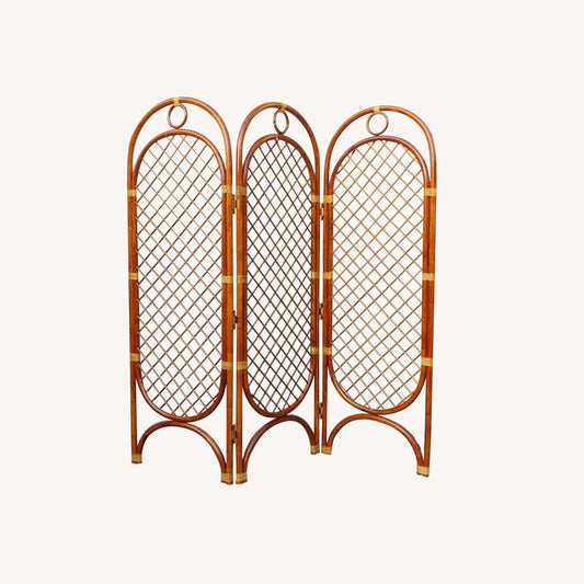  Vintage MCM Bamboo Arched Room Divider