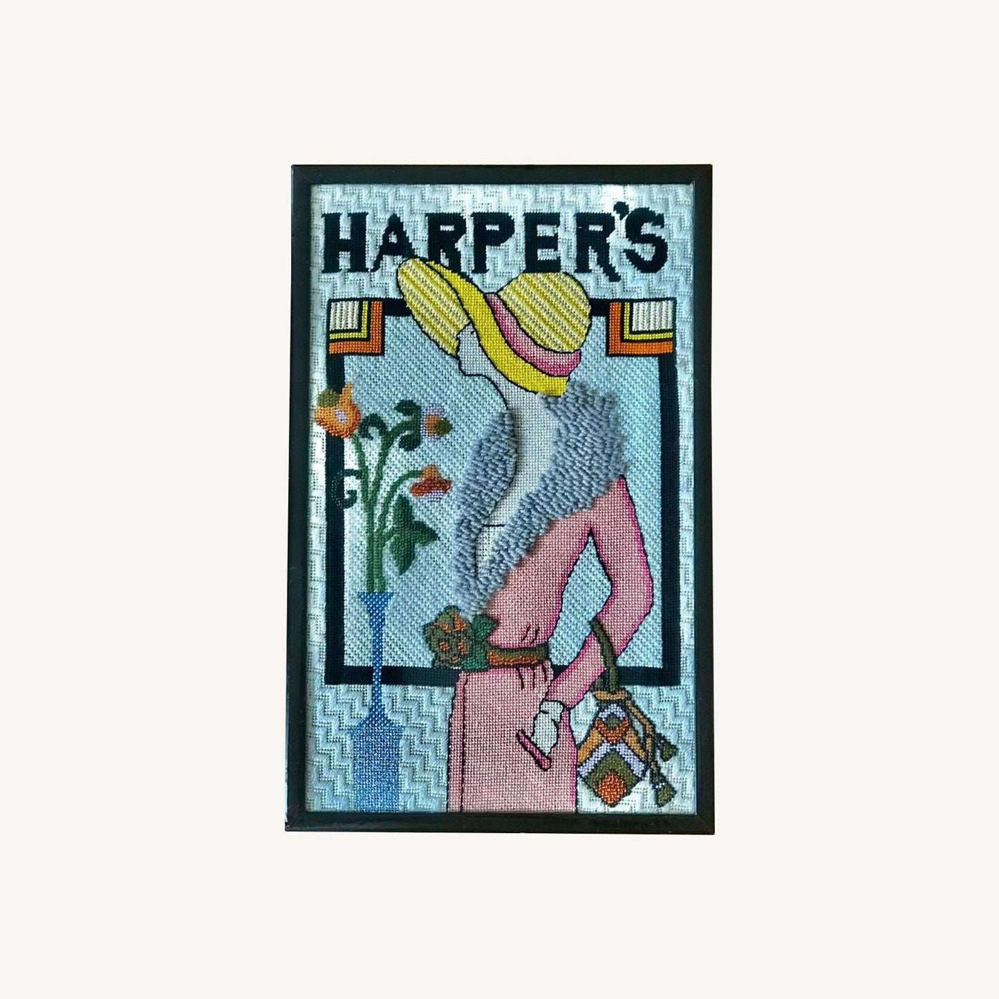  Vintage Needlepoint Art Deco Harper's Cover