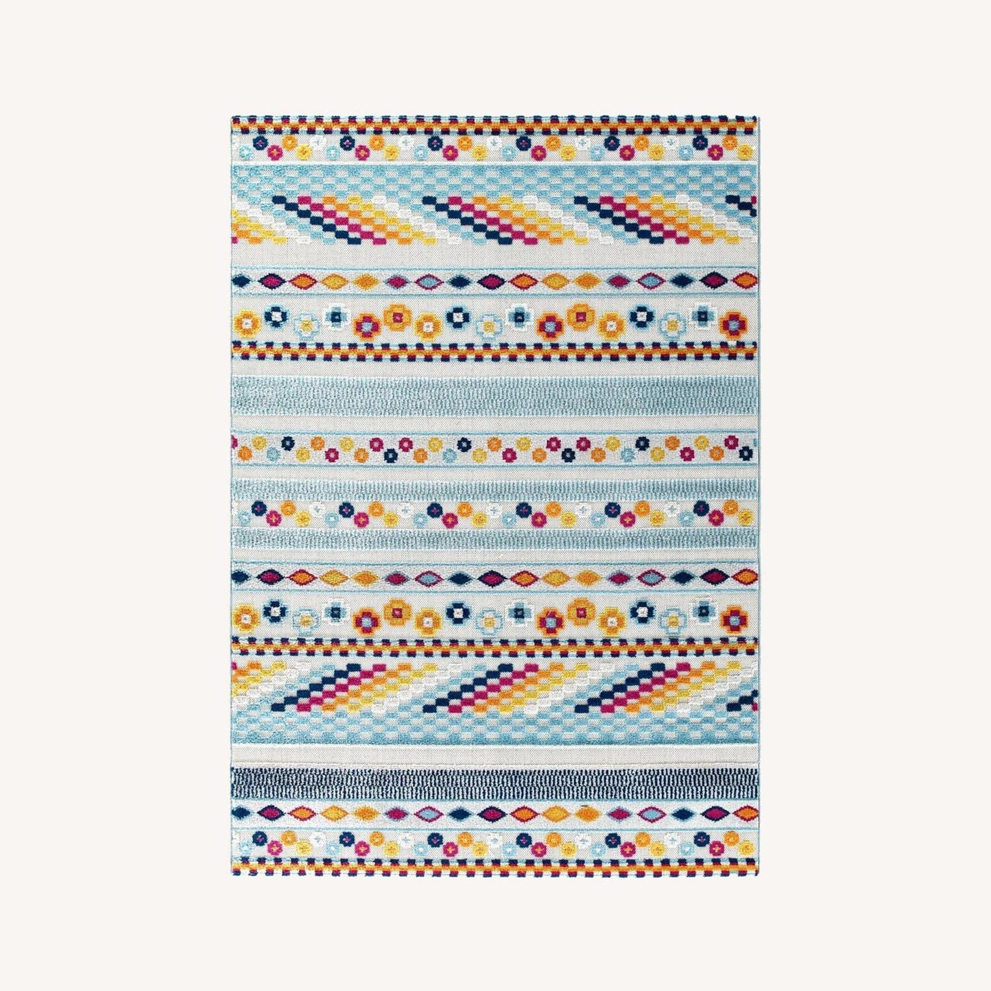 Other 8x10 Area Rug In Multicolored Geometric Lattice