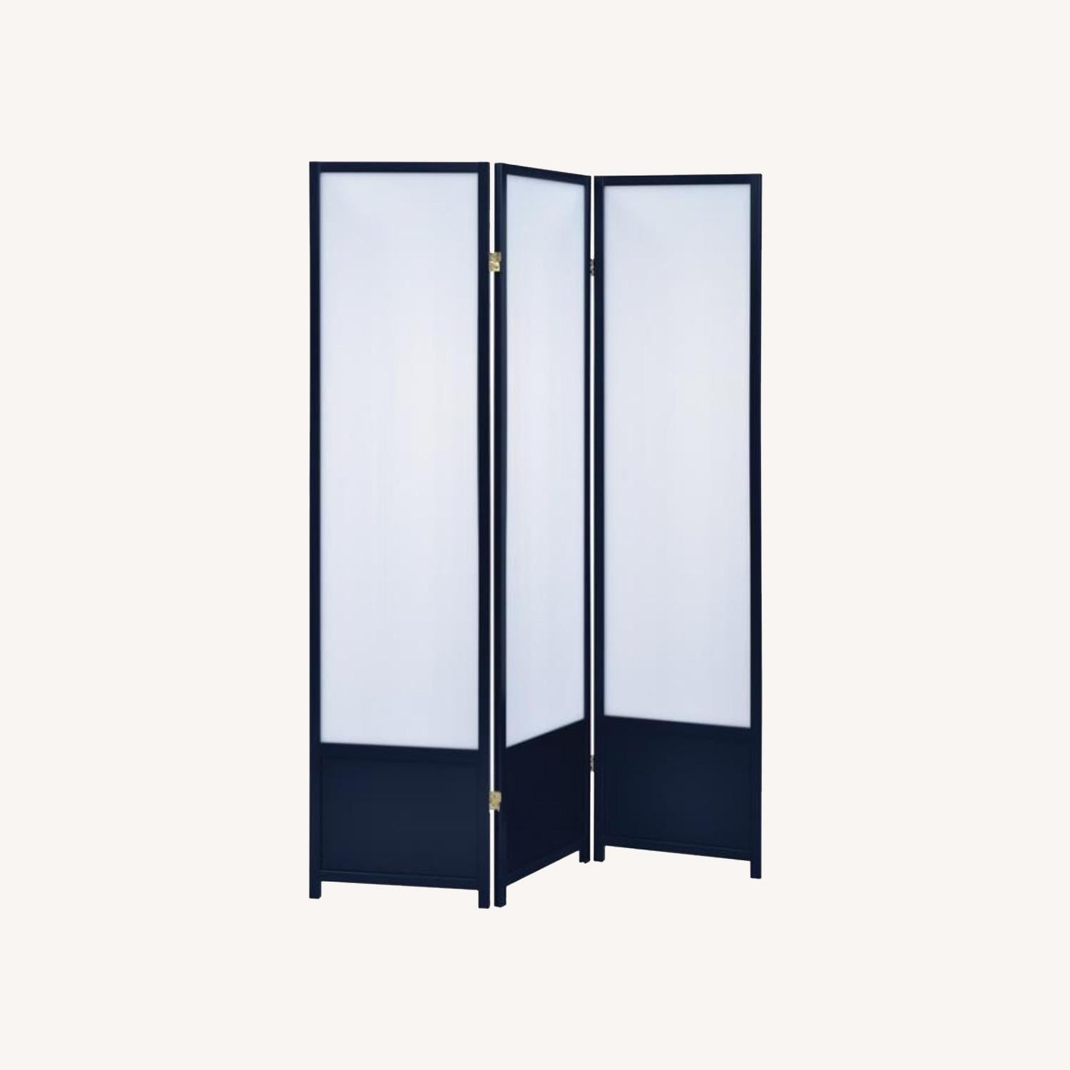 Other 3-Panel Screen In Translucent W/ Black Wood Frame
