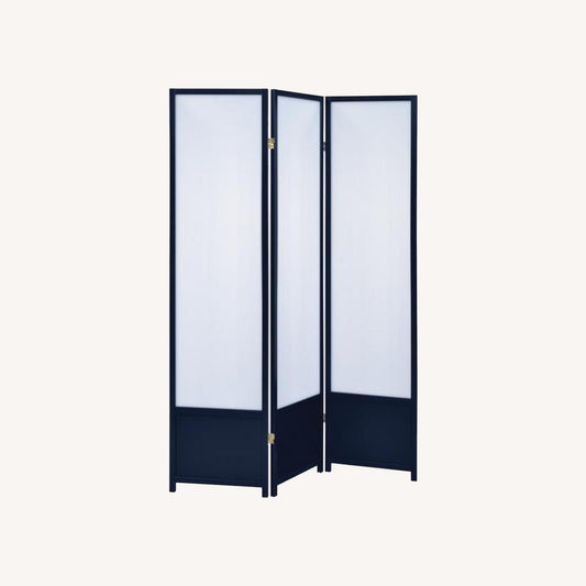 Other 3-Panel Screen In Translucent W/ Black Wood Frame