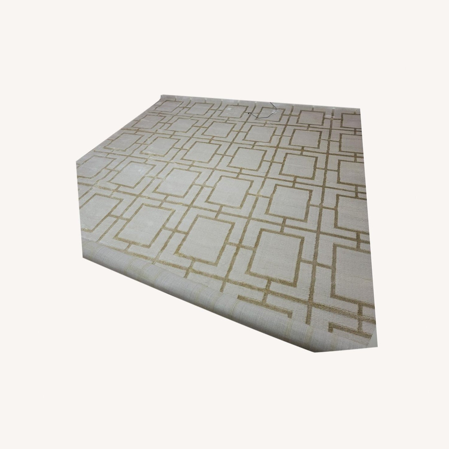  Bed Bath & Beyond White & Gold Art Deco Rugs