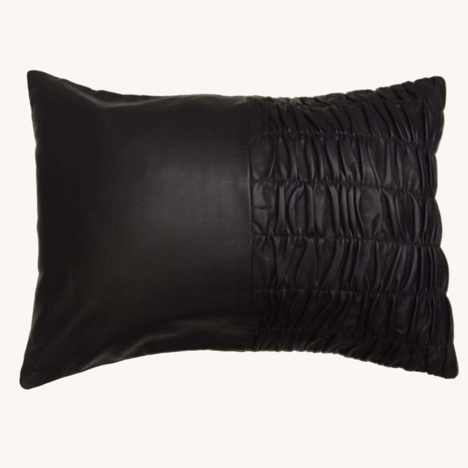 Other Modern Ruched Leather Pillow