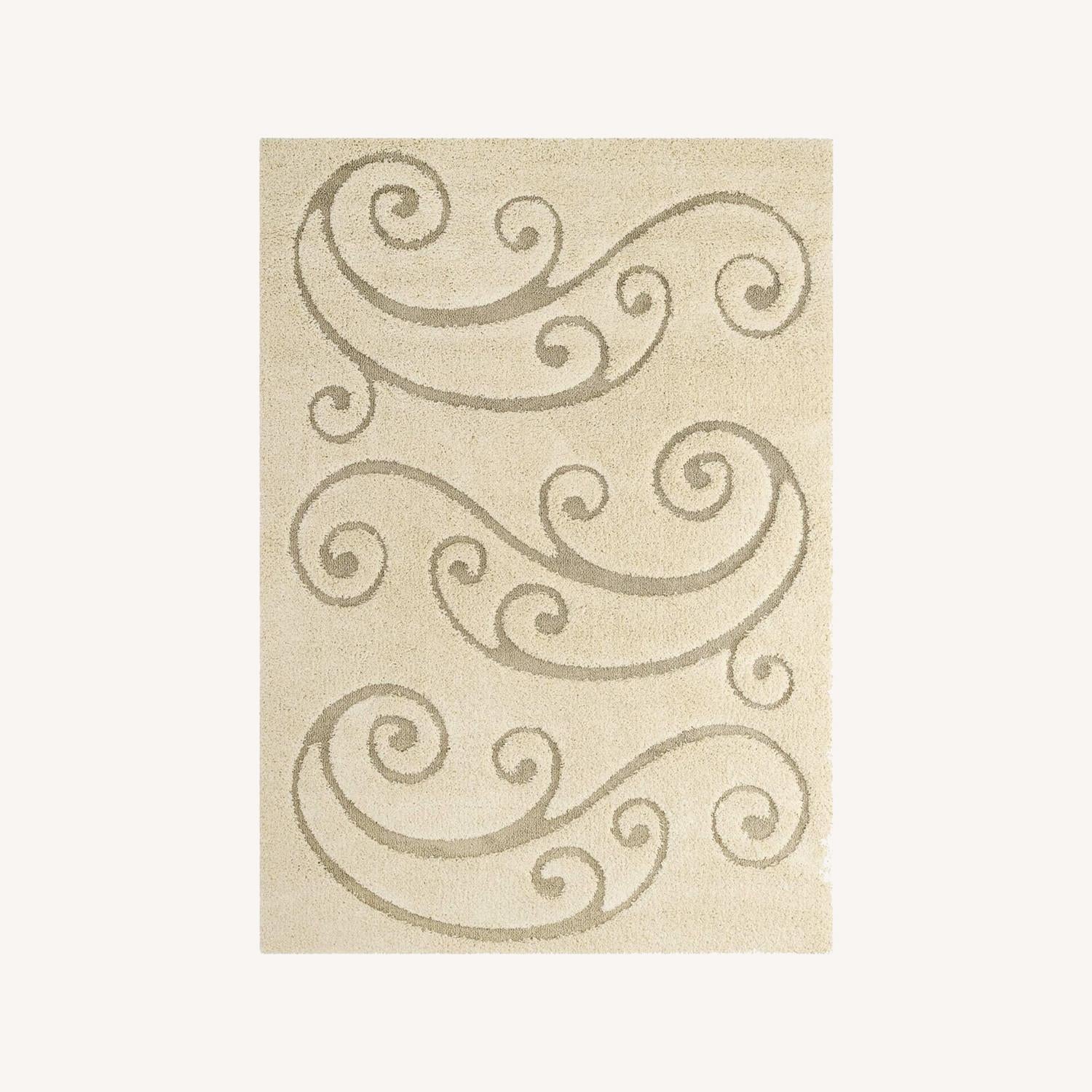 Other 8x10 Area Rug In Cream & Beige Scrolling Vine