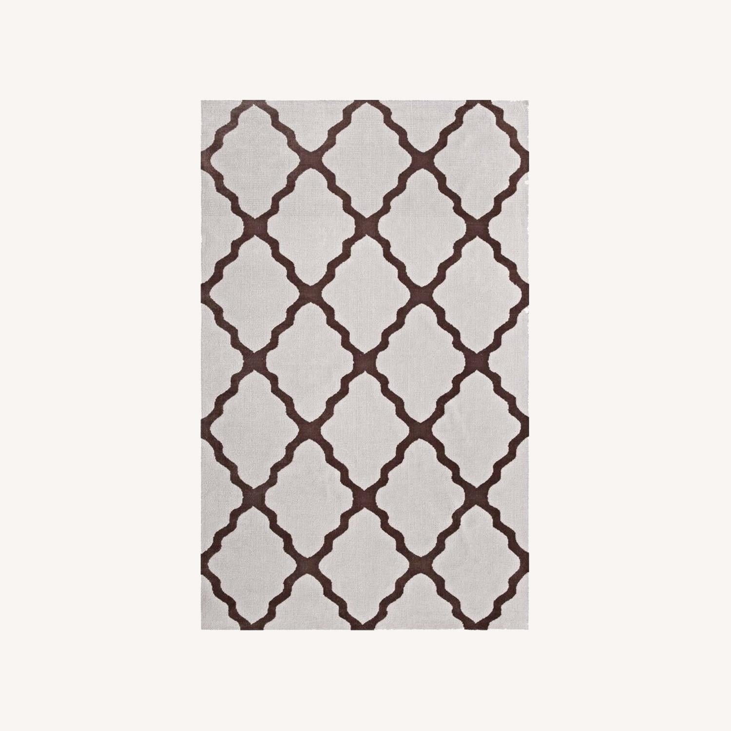Other 5x8 Area Rug In Brown & Gray Polyester Microfiber
