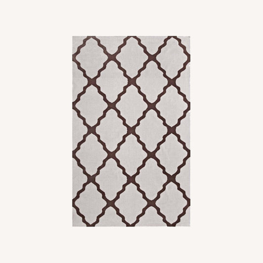Other 5x8 Area Rug In Brown & Gray Polyester Microfiber