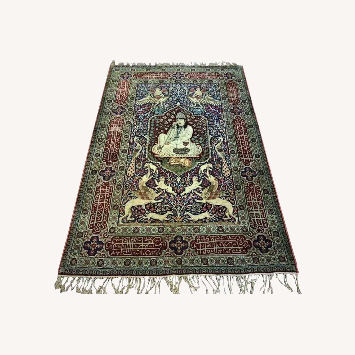  Handmade Antique Persian Kerman Lavar Rug